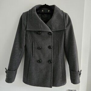 Aritzia Talula Babaton Grey Wool Cashmere Blend Pea Coat XXS
